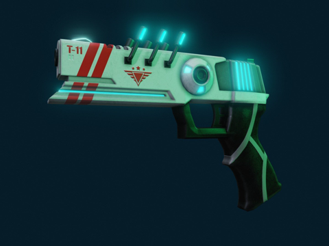  赛博朋克枪T113d模型 