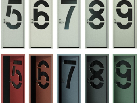  带数字的门（第二部分）3d模型 