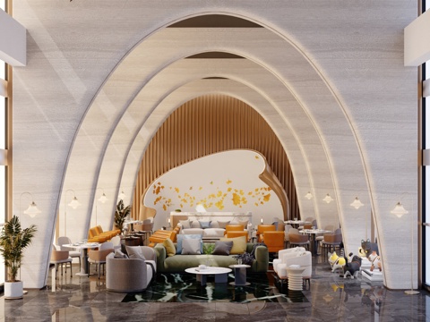  酒店大堂3d模型 