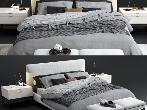  Minotti Andersen床具3d模型 