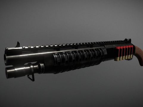  改装版比内利M4霰弹枪3d模型 