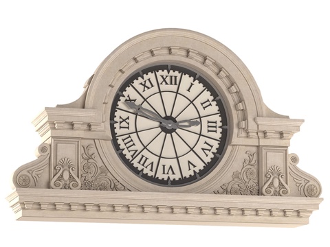  前街时钟3d模型 