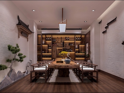  茶叶店茶室休闲包间3d模型 