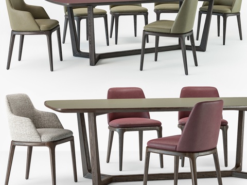  Grace椅与协和餐桌套装3d模型 