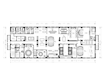 办公接待会所平面图cad施工图