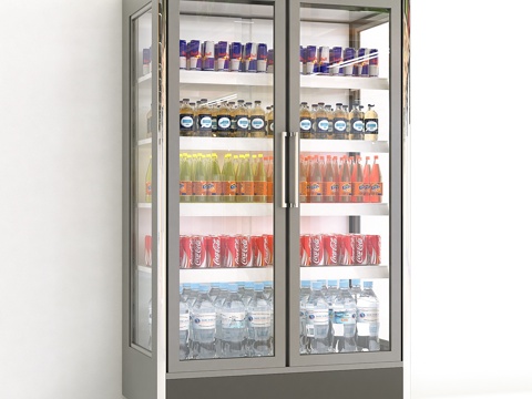  饮料冰箱3d模型 