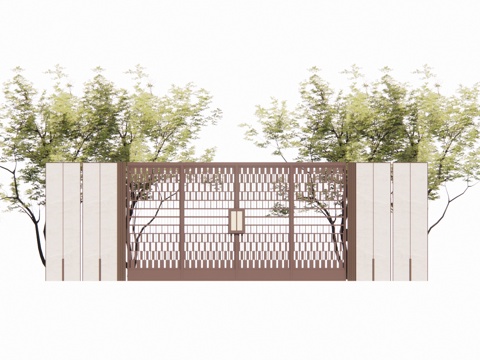  草坪灯 庭院门 水池 屋顶花园 门 室内景观 庭院 造景 景su模型 