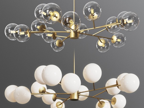  Orion 15 吊灯 透明与磨砂玻璃款3d模型 