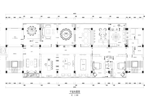 休闲接待会所平面布置图cad施工图