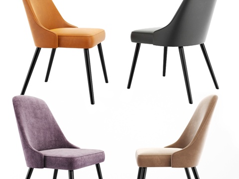  中世纪软包餐椅3d模型 