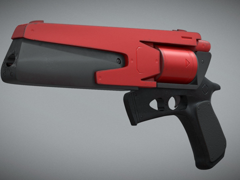  左轮概念枪3d模型 