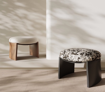 法式中古凳子su模型