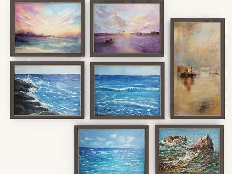  海景画作套装3d模型 