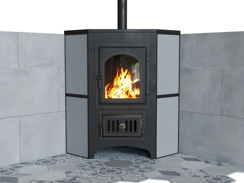  壁炉-维苏威PK-01转角款3d模型 