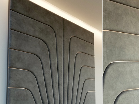  装饰墙面。软质面板。453d模型 