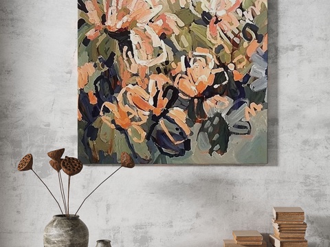  现代，轻奢，侘寂，肌理，简约，抽象，复古，装饰画3d模型 