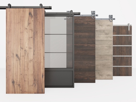  谷仓门套装3d模型 