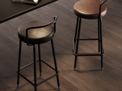 现代意式吧椅 吧凳su模型