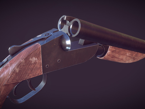  锯短型并列霰弹枪3d模型 