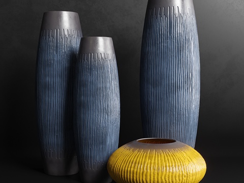  花瓶套装63d模型 