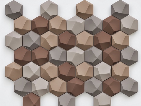  装饰性3D墙板 Edgy Hexagonal № 0093d模型 