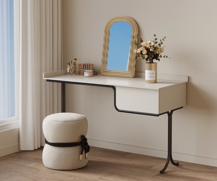 现代法式梳妆台 梳妆凳su模型su模型