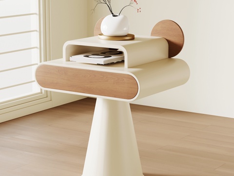 现代中古边几 儿童边几su模型