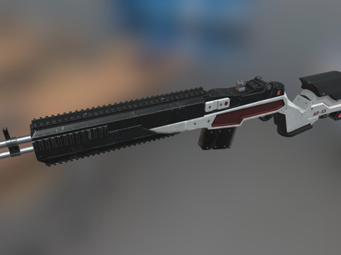  科幻突击步枪3d模型 