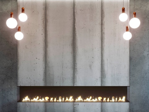  墙板55. 壁炉3d模型 