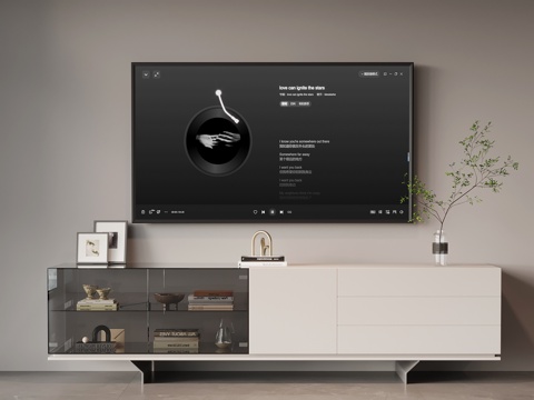  现代意式电视柜 边柜su模型 