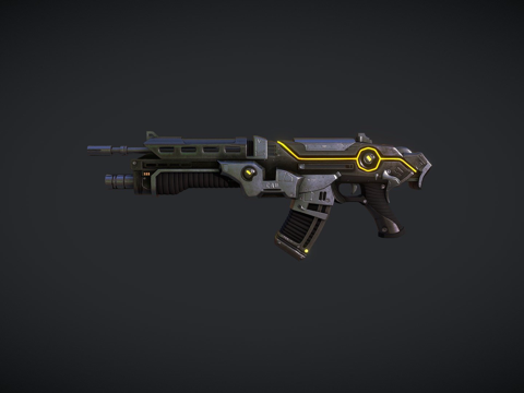  战争机器突击步枪3d模型 