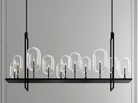  双烛台吊灯3d模型 