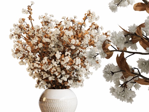 现代花瓶花卉盆栽植物su模型