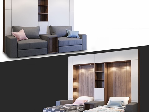  奥利西斯双人儿童变形家具3d模型 