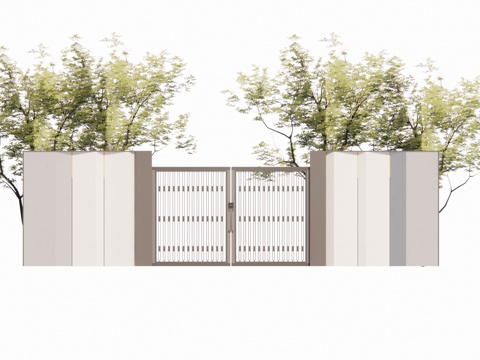 草坪灯 庭院门 水池 屋顶花园 门 室内景观 庭院 造景 景su模型