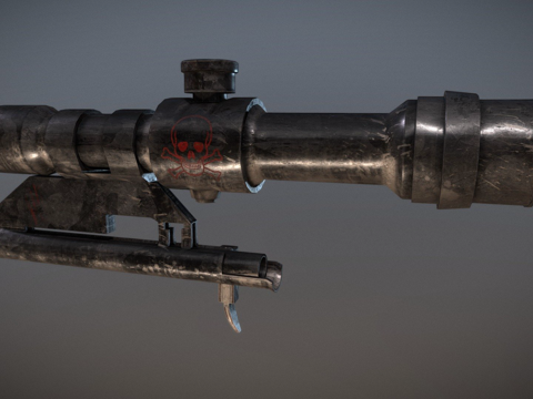  步枪瞄准镜3d模型 