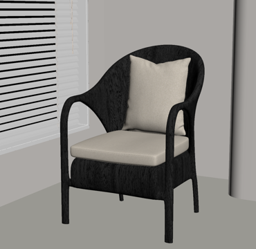 现代意式休闲椅su模型