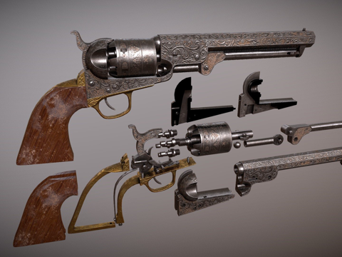  年柯尔特海军左轮3d模型 