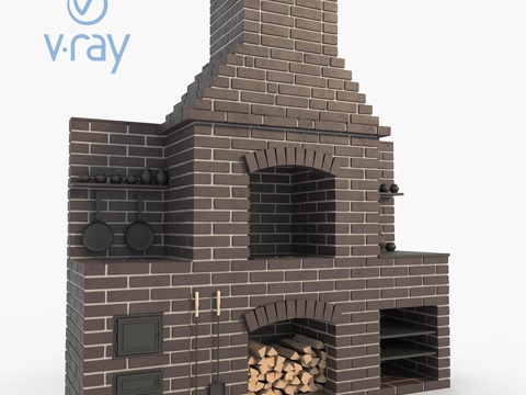  砖砌烤炉3d模型 