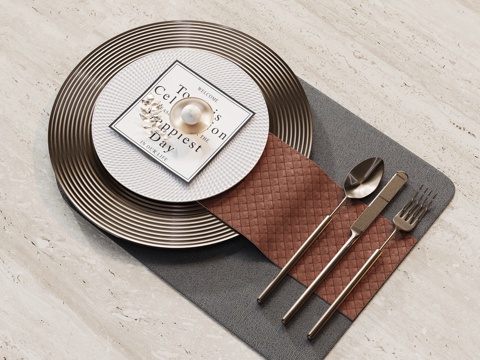  酒店餐厅餐具酒杯3d模型 