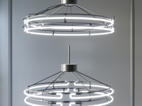  霓虹吊灯13d模型 