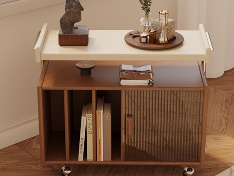 中古风边几 角几 置物架su模型