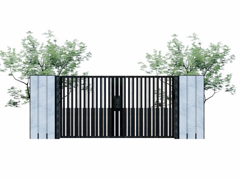  草坪灯 庭院门 水池 屋顶花园 门 室内景观 庭院 造景 景su模型 