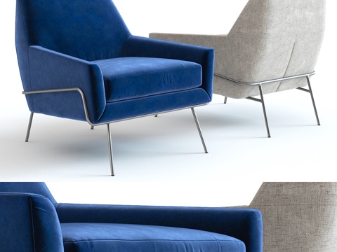  West Elm Lucas金属底座椅3d模型 