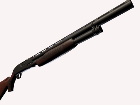  温彻斯特1912型12号霰弹枪3d模型 