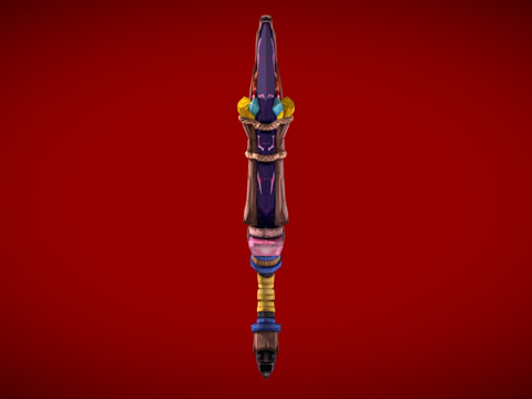  低多边形三角UV匕首3d模型 