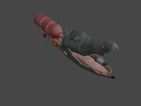  火焰鳄鱼3d模型 