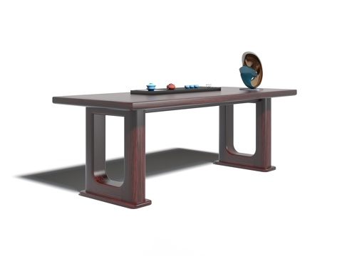  新中式宋式美学红木画案3d模型 