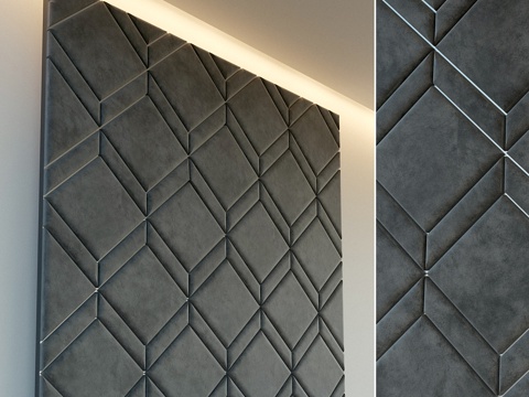  装饰墙。软质面板。313d模型 