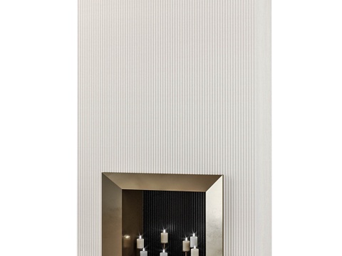  复古烛台壁炉3d模型 